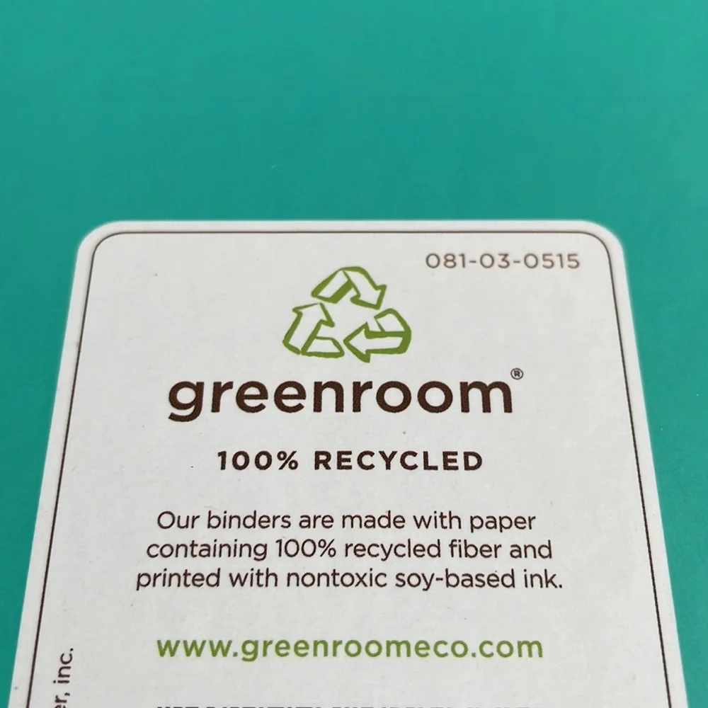 [ Greenroom 100% Recycled Binder - 2” w/ 1” Ring - Neon Geometric Triangle ]